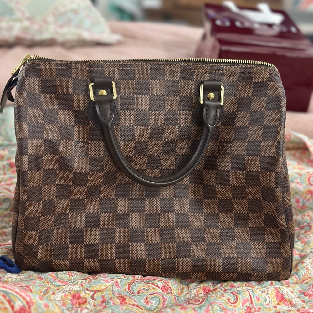 Checkered Brown Handbag